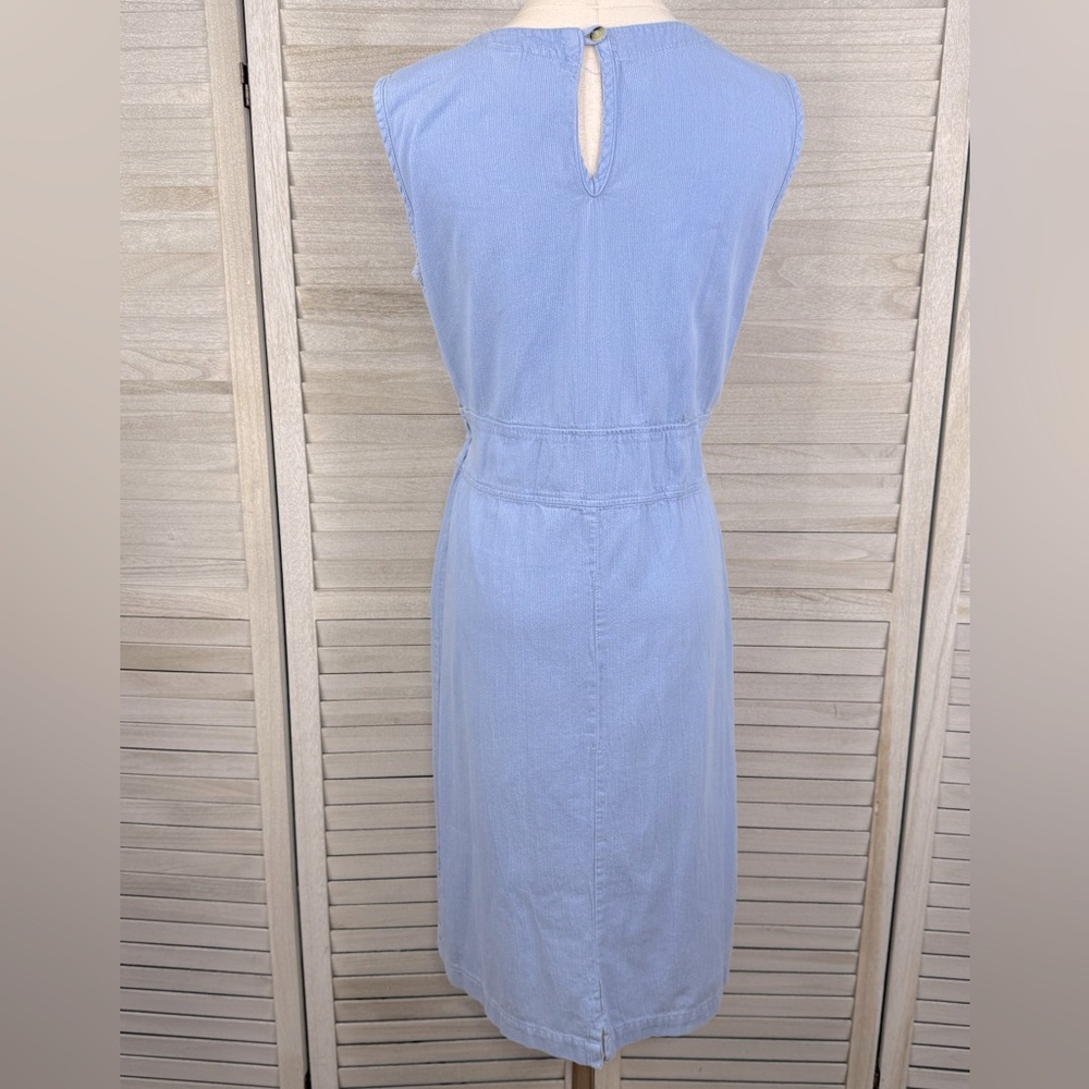 WEK Vintage 80's Blue Cotton Tank Midi Dress-Small - Picture 2 of 3
